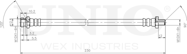 Шланг тормозной (Unio). Артикул BRH-10058
