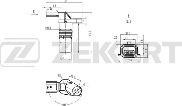 Датчик положения коленвала Zekkert для Nissan Tiida I 2007-2012. Артикул SE-4110