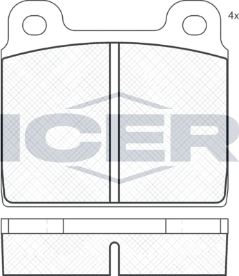 Тормозные колодки Icer передние для Porsche 911 I (901, 911) 1975-1977. Артикул 180011