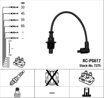 Высоковольтные провода (провода зажигания) (комплект) NGK для Fiat Ducato II 1994-2006. Артикул 7275