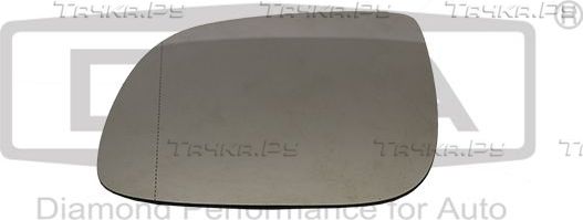 Зеркальное стекло бокового зеркала DPA левое для Volkswagen Multivan T6 2015-2026. Артикул 88571784602