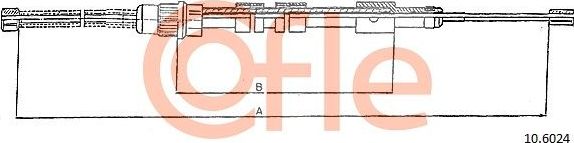 Трос ручника (тросик ручного тормоза) Cofle. Артикул 92.10.6024