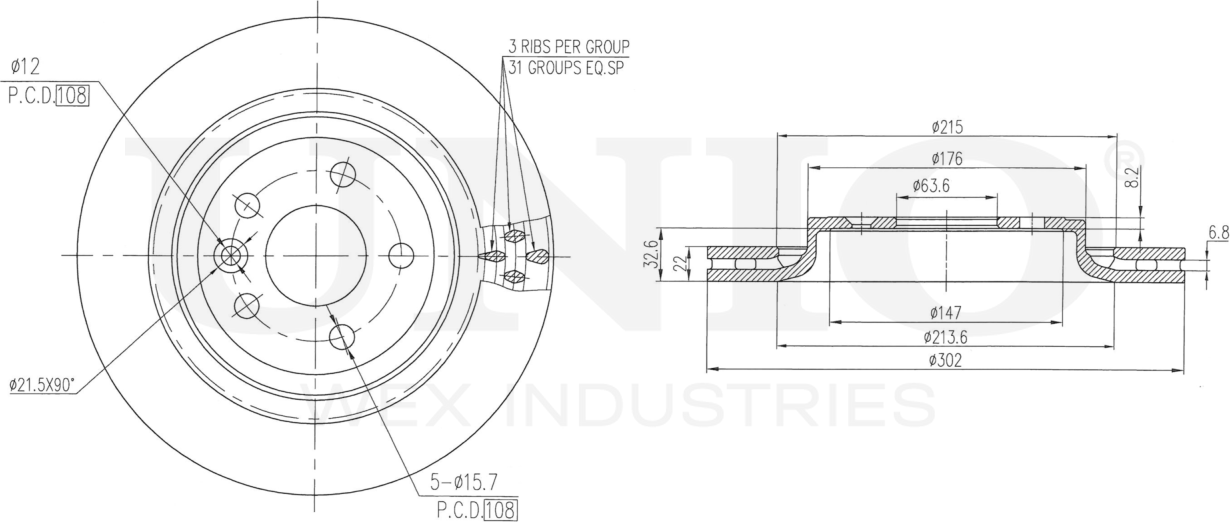 Диск тормозной (Unio). Артикул BRD-20520
