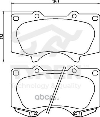 Дисковые тормозные колодки (Tyren). Артикул TYR1218911