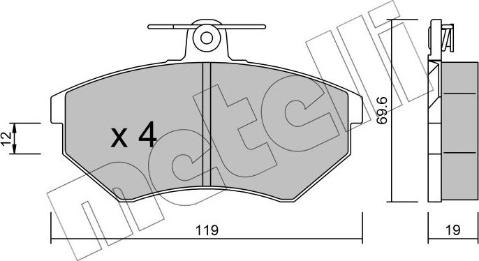 Тормозные колодки Metelli. Артикул 22-0050-2
