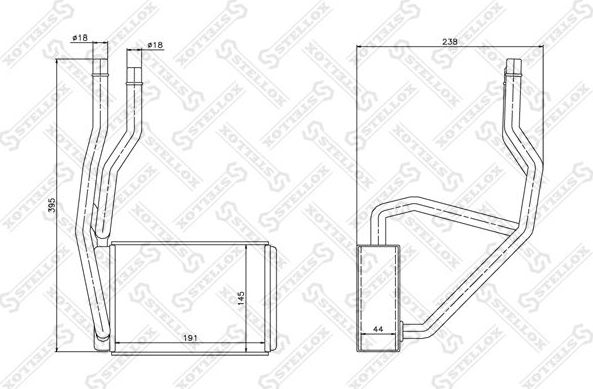 Радиатор отопителя (печки) Stellox для Mazda 2 I (DY) 2003-2007. Артикул 10-35132-SX