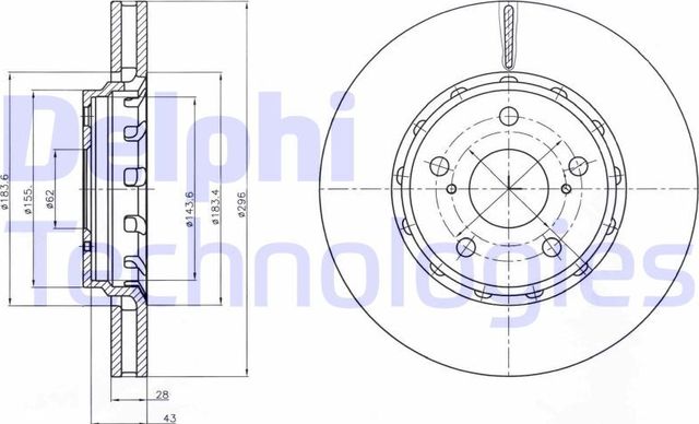 Тормозной диск Delphi. Артикул BG4276