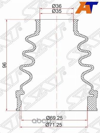 Пыльник шрус внутренний LH PEUGEOT 206 98-06308 0 (SAT). Артикул C1811T