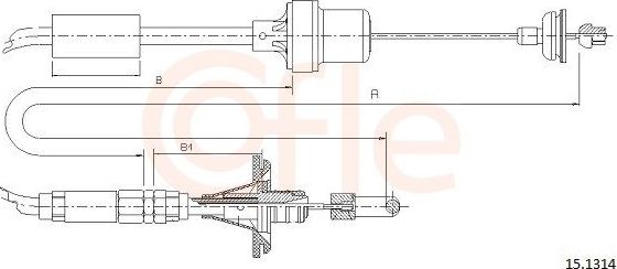 Трос сцепления (в сборе) Cofle для MG ZR 2001-2005. Артикул 15.1314