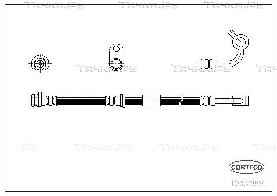 Тормозной шланг Corteco передний левый для Honda Civic VI 1995-2001. Артикул 19032894
