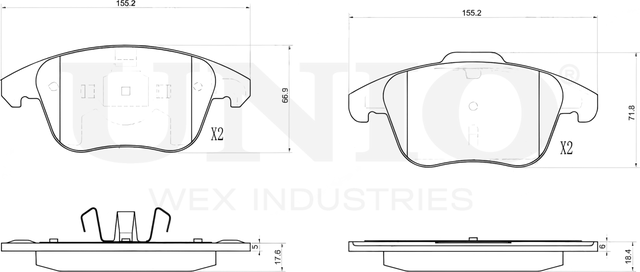 Колодки тормозные диск. передние Citroen C4 II 13-, C4 Picasso 06-, Peugeot 5008 09- (Unio). Артикул BRP-20223