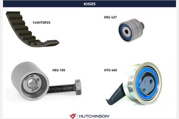 Ремень ГРМ с роликами (комплект) Hutchinson для MAN TGE 2016-2026. Артикул KH 505