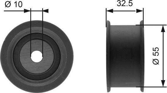 Направляющий (ведущий) ролик ремня ГРМ Gates PowerGrip® для Lada Kalina I 2006-2013. Артикул T41101A