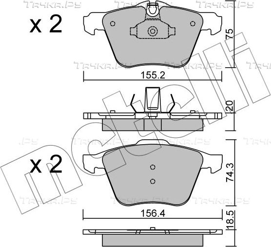 Тормозные колодки Metelli передние для Jaguar S-Type I 2006-2007. Артикул 22-0835-0