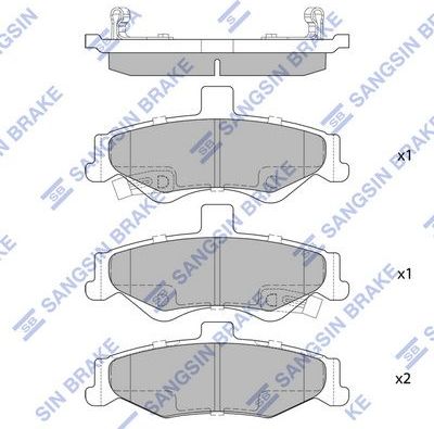Тормозные колодки Sangsin Hi-Q задние для Chevrolet Camaro IV 1998-2002. Артикул SP4301