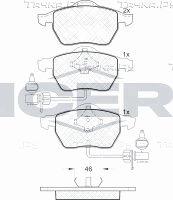 Тормозные колодки Icer передние для Volkswagen Passat B5 1996-2005. Артикул 181331