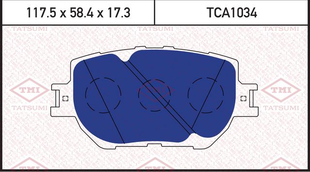 Колодки тормозные TOYOTA CELICA/COROLLA 1.8-2.0D 99- передние (Tatsumi). Артикул TCA1034