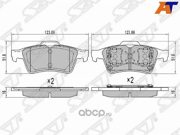 Колодки тормозные RR MAZDA 3 03-13 FORD FOCUS 04- (SAT). Артикул STC2Y32648ZA