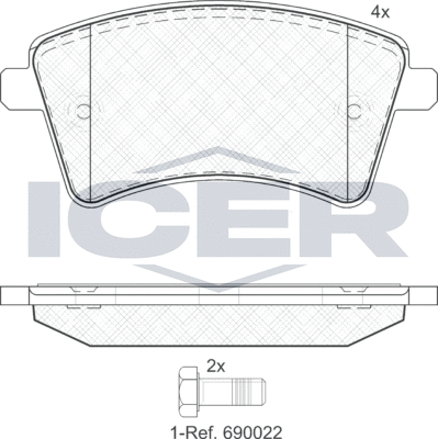 Тормозные колодки Icer. Артикул 181854