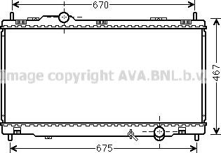 Радиатор охлаждения двигателя AVA для Lexus GS III 2005-2011. Артикул TO2495