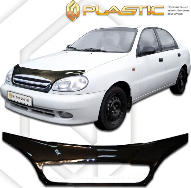 Дефлекторы СА Пластик для капота exclusive (Classic черный) Chevrolet Lanos 2005-2009. Артикул 2010060101362