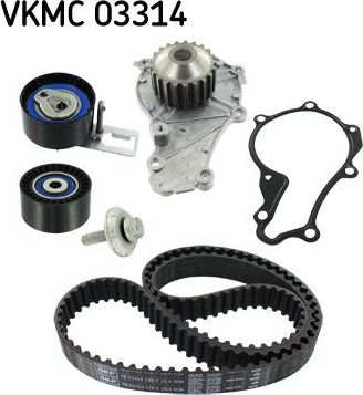 Помпа (водяной насос) с комплектом ремня ГРМ SKF. Артикул VKMC 03314
