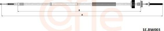 Трос ручника (тросик ручного тормоза) Cofle. Артикул 92.1E.BW003