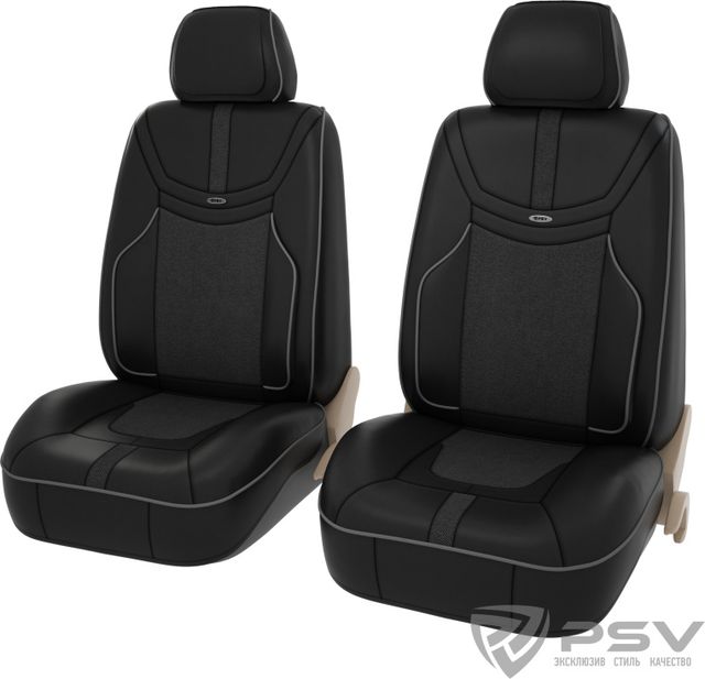 Чехлы универсальные формованные PSV PREMIUM Reform 2 FRONT на сидения, цвет Черно-Серый. Артикул 131867