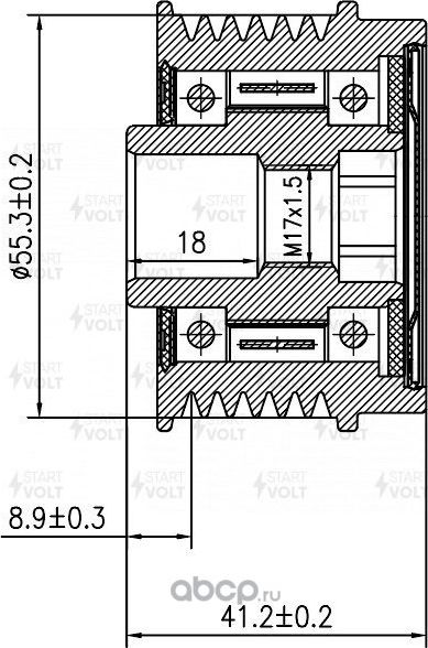 Муфта генератора обгонная StartVOLT для Subaru Forester III 2011-2013. Артикул SGP 2202