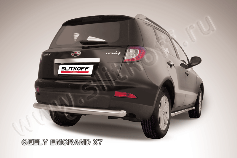Защита Slitkoff заднего бампера d76 радиусная для Geely Emgrand X7 2011-2016. Артикул GEX7012