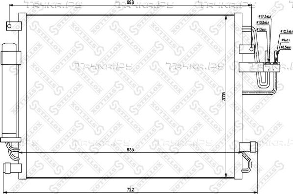 Радиатор кондиционера (конденсатор) Stellox. Артикул 10-45108-SX