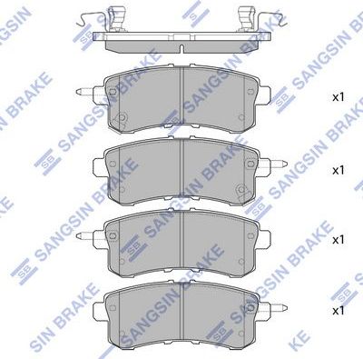 Тормозные колодки Sangsin Hi-Q. Артикул SP1801