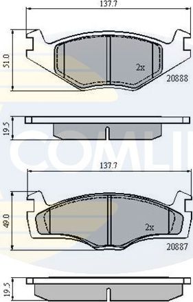 Тормозные колодки Comline Comline передние для Volkswagen Scirocco II 1982-1992. Артикул CBP0149