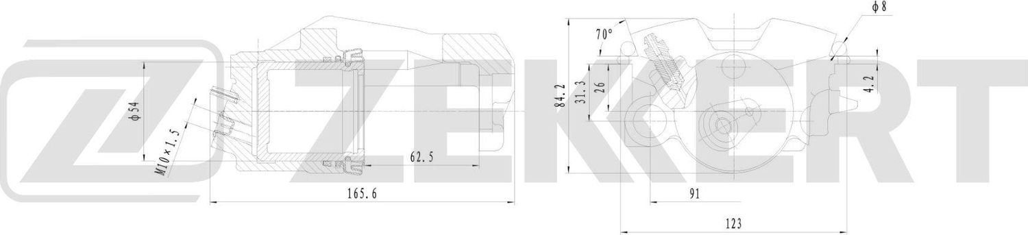 Тормозной суппорт Zekkert (Чугун). Артикул BS-8320