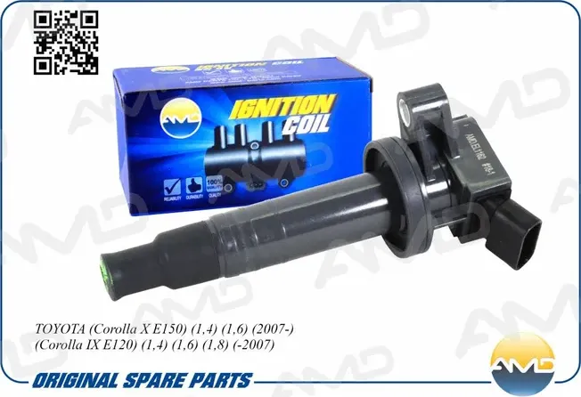 Модуль зажигания Toyota Corolla Avensis Yaris 1.6/1.8 -2008.11 (наконечник) (909 (AMD) AMD. Артикул AMDEL1162