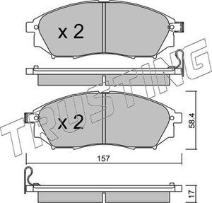 Тормозные колодки Trusting передние для Infiniti QX50 I 2014-2016. Артикул 835.0