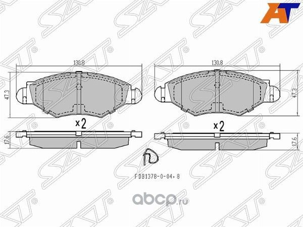 Колодки тормозные FR PEUGEOT 206 06- (SAT). Артикул ST425302