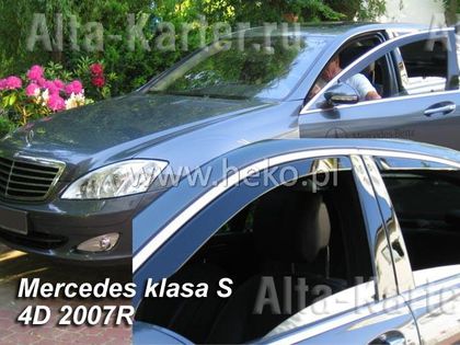 Дефлекторы Heko для окон Mercedes-Benz S-Класс W221 2005-2009. Артикул 23262