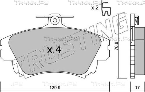 Тормозные колодки Trusting передние для Mitsubishi Carisma I 1999-2004. Артикул 295.0