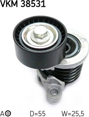 Натяжной ролик (натяжитель) приводного поликлинового ремня SKF. Артикул VKM 38531