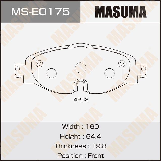Тормозные колодки Masuma. Артикул MS-E0175