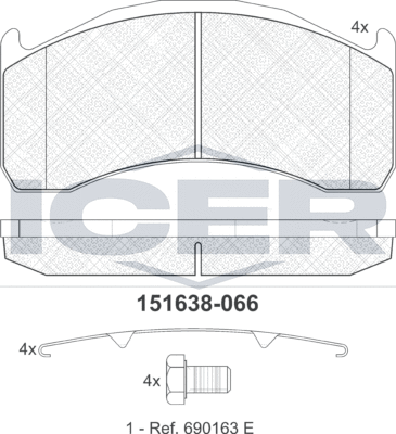 Тормозные колодки Icer. Артикул 151638