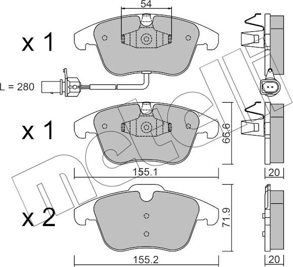 Тормозные колодки Metelli передние для Audi A4 IV (B8) 2007-2015. Артикул 22-0675-2