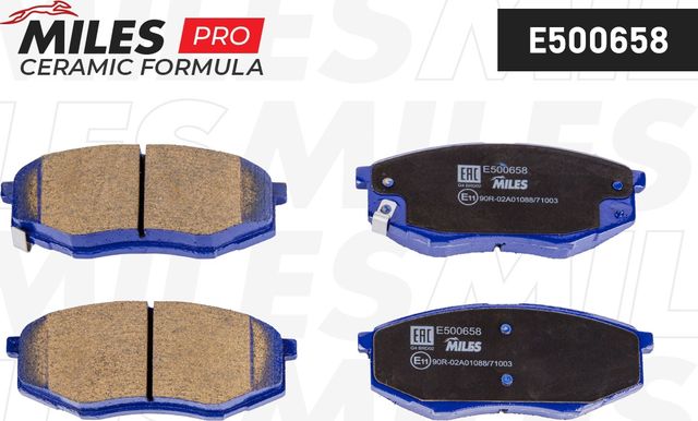Тормозные колодки Miles (Керамика). Артикул E500658