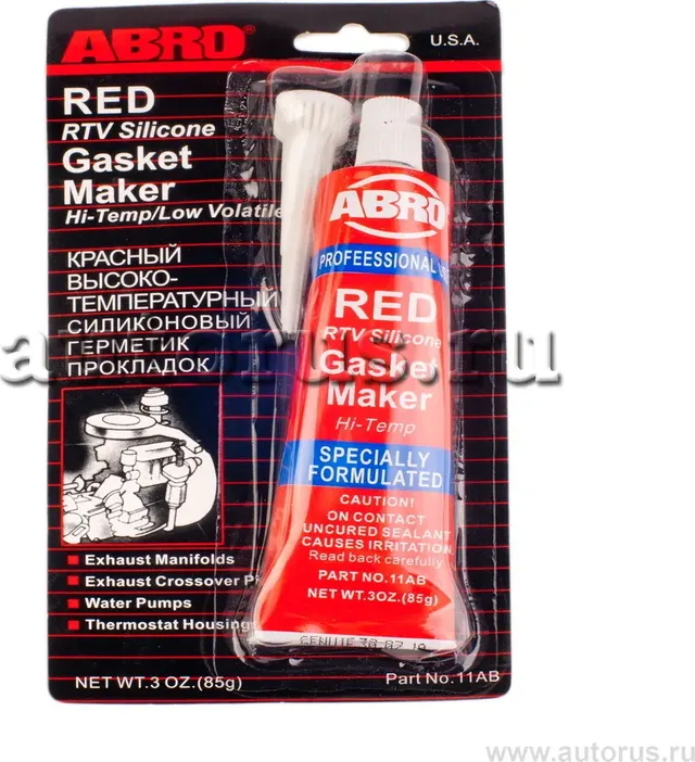 ABRO Герметик прокладок высокотемпературный красный 85г 11-АВ-R. Артикул 11ABCHR