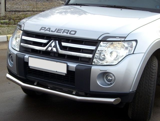 Защита RusStal переднего бампера d76 (3 секции) для Mitsubishi Pajero IV 2006-2012. Артикул MPZ-000133