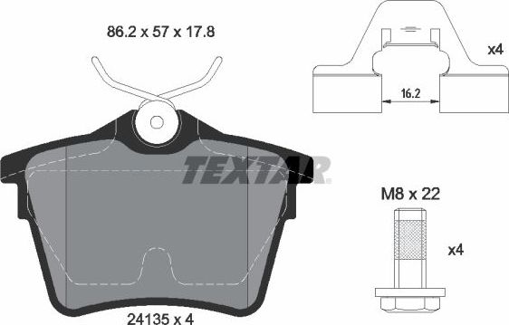 Тормозные колодки Textar. Артикул 2413501