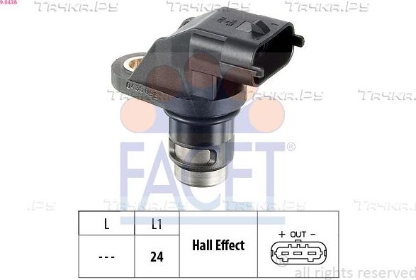 Датчик положения распредвала Facet Made in Italy - OE Equivalent для Porsche Cayenne I (955) 2002-2007. Артикул 9.0438