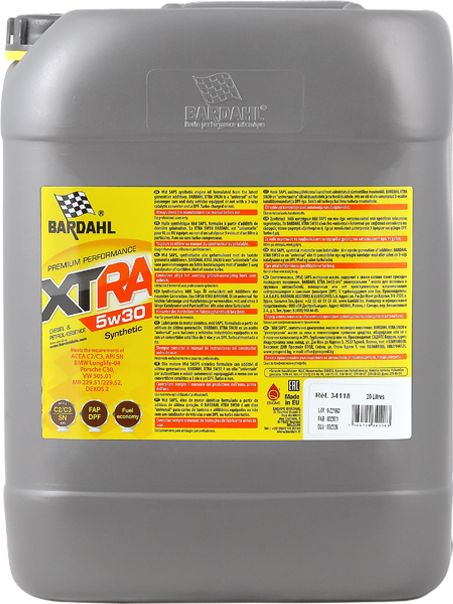 5W30 XTRA C2/C3, SN 20L (синт. моторное масло) (Bardahl). Артикул 34118