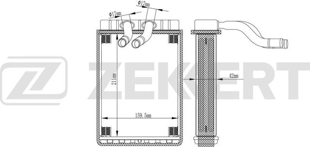 Радиатор отопителя (печки) Zekkert (алюминий). Артикул MK-5059